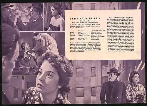 Filmprogramm PFI Nr. 73 /56, Eine von jenen, Toto, Aldo Fabrizi, Regie: Aldo Fabrizi