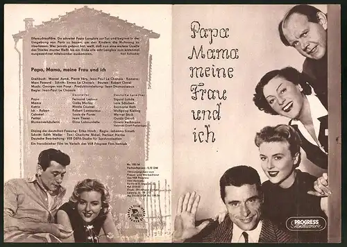 Filmprogramm PFI Nr. 105 /56, Papa Mama meine Frau und ich, Fernand Ledoux, Gaby Morlay, Regie: Jean-Paul Le Chanois