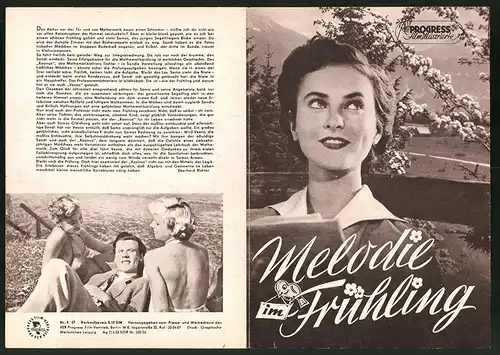 Filmprogramm PFI Nr. 4 /57, Melodie im Frühling, Metka Gabrijelciceva, Franek Trefalt, Regie: Ilse Stobrawa