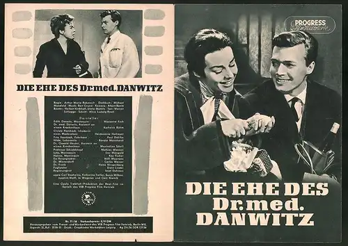 Filmprogramm PFI Nr. 71 /56, Die Ehe des Dr. med. Danwitz, Marianne Koch, Karlheinz Böhm, Regie: A. M. Rabenalt