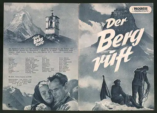 Filmprogramm PFI Nr. 6 /54, Der Berg ruft, Luis Trenker, Herbert Dirmoser, Regie: Luis Trenker