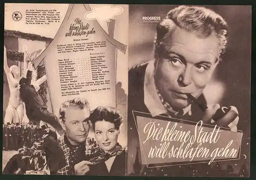 Filmprogramm PFI Nr. 52 /56, Die kleine Stadt will schlafen gehn, Gustav Fröhlich, Jester Naefe, Regie: Hans H. König