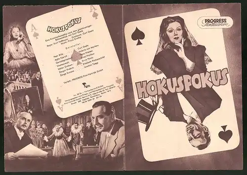 Filmprogramm PFI Nr. 30 /54, Hokuspokus, Curt Goetz, Valerie von Martens, Regie: Kurt Hoffmann
