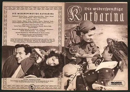 Filmprogramm PFI Nr. 58 /57, Die widerspenstige Katharina, Carmen Sevilla, Alberto Closas, Regie: Antoine Roman