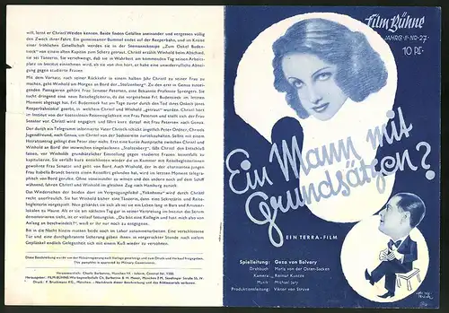 Filmprogramm IFB Nr. 27, Ein Mann mit Grundsätzen?, Elfie Mayerhofer, Maria Koppenhöfer, Regie: Geza von Bolvary