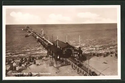 AK Binz auf Rügen, Blick auf Seebrücke