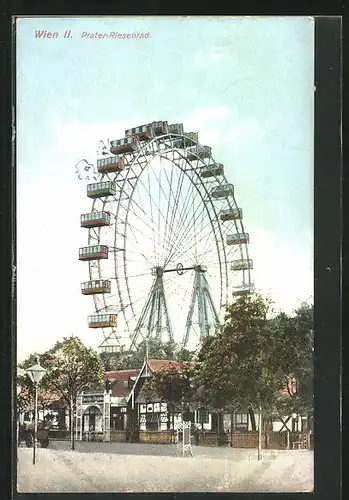 AK Wien, Prater, Blick zum Riesenrad