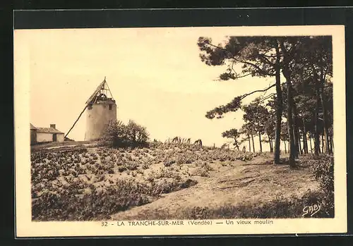 AK La Tranche-sur-Mer, Un vieux moulin, Windmühle