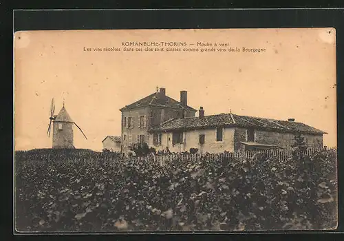 AK Romanèche-Thorins, Moulin à vent, Windmühle