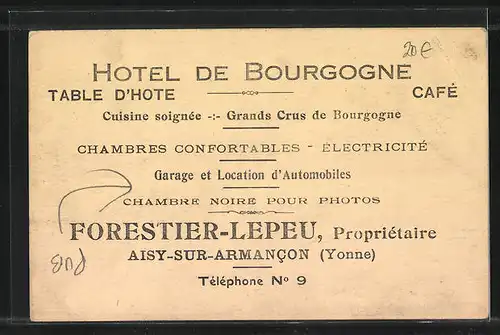 AK Aisy-sur-Armancon, Hotel de Bourgogne