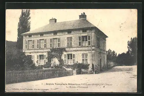 AK Aisy-sur-Armancon, Grande Tonnerllerie Mecanique, La Maison d`Habitation