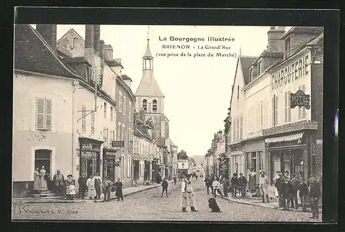 AK Brienon, La Grande Rue, Hotel de la Halle