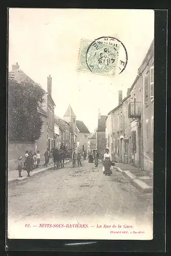 AK Nuits-sous-Ravieres, La Rue de la Gare