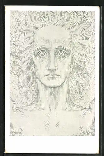 Künstler-AK Fidus: Michael-Antlitz