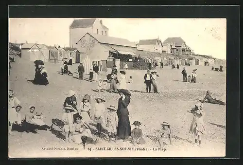 AK Saint-Gilles-sur-Vie, La Plage