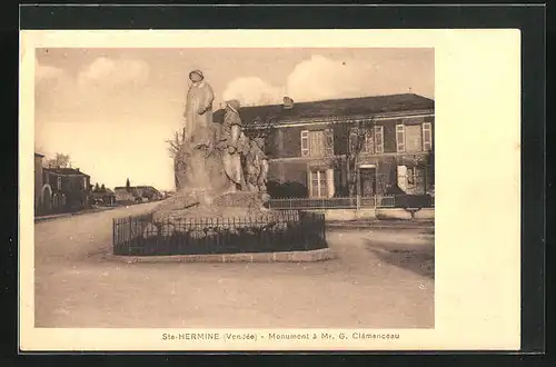 AK Ste-Hermine, Monument á Mr. G. Clémenceau