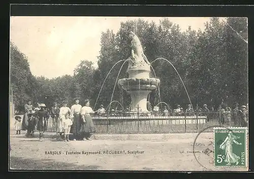 AK Barjols, Fontaine Raynouard, Recubert, Sculpteur