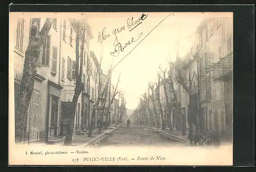 AK Puget-Ville, Route de Nice