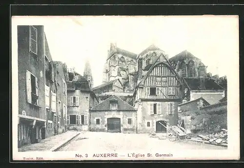 Seiden-AK Auxerre, L`Église St. Germain