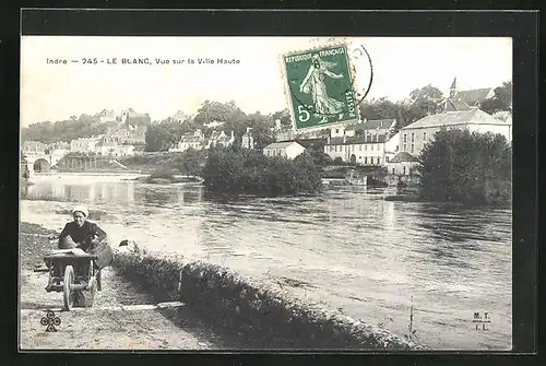 AK Le Blanc, Vue sur laVille Haute