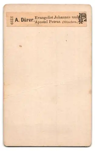 Fotografie unbekannter Fotograf und Ort, Gemälde A. Dürer, Evangelist Johannes und Apostel Petrus