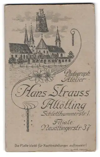 Fotografie Hans Strauss, Altötting, Schlotthammerstr. 1, Ansicht Altötting, Blick auf das Kloster mit Heiligen Figur