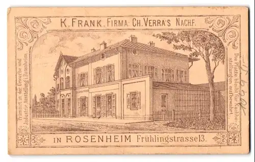 Fotografie K. Frank, Rosenheim, Frühlingstrasse 13, Ansicht Rosenheim, Aussenansicht Haus des Fotografen