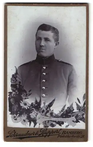 Fotografie Schraudner & Ruppert, Bamberg, Pödeldorferstr. 21, Portrait Soldat in Uniform, Porträt Ludwig III