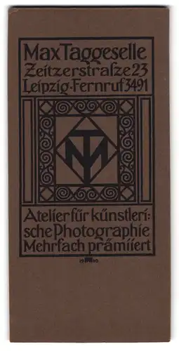 Fotografie Max Taggeselle, Leipzig, zeitzerstrasse 23, grafische Darstellung der Signatur des Fotografen