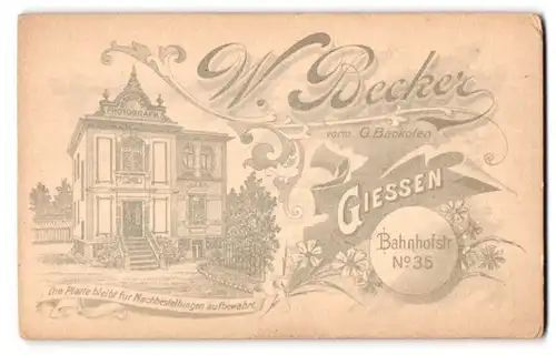 Fotografie W. Becker, Giessen, Bahnhofstr. 35, Ansicht Giessen, Ateliersgebäude des Fotografen