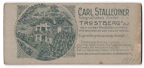 Fotografie Carl Stallechner, Trostberg a. Alz, vis-a-vis der Stadtpfarrkirche, Ansicht Trostberg, Haus des Ateliers