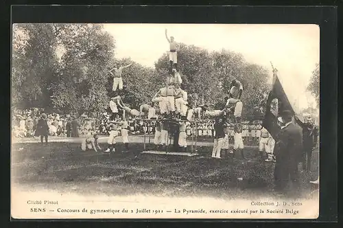 AK Sens, Concours de gymnastique du 1911, La Pyramide, Turnfest