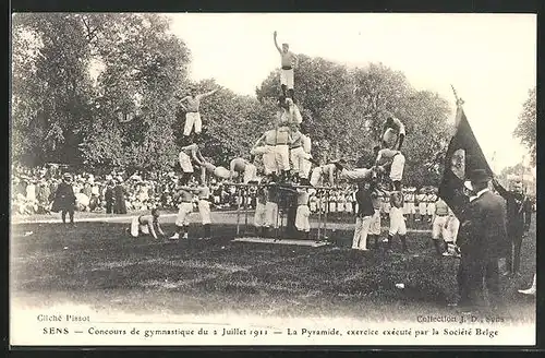 AK Sens, Concours de gymnastique du 1911, La Pyramide, Turnfest