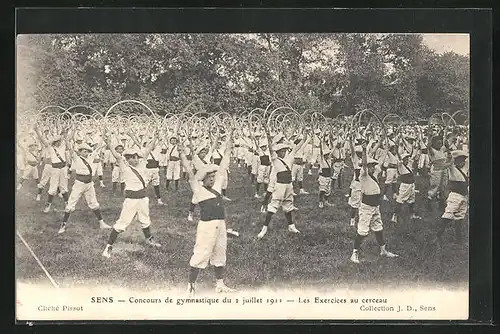 AK Sens, Concours de gymnastique du 1911, Les Exercises au cerceau, Turnfest