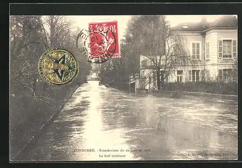 AK Tonnerre, Inondations du 20 Janvier 1910, Le bief intérieur, Hochwasser