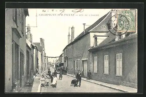 AK Champigny-sur-Yonne, Rue de l`Eglise