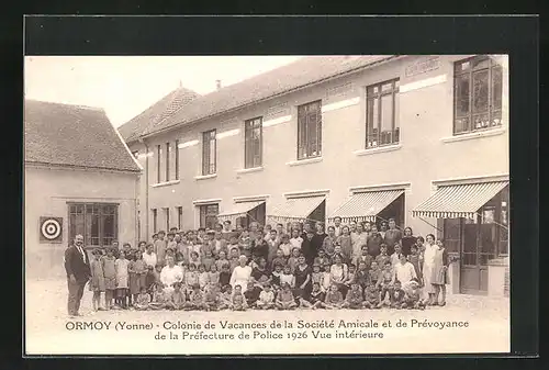 AK Ormoy, Colonie de Vacances de la Société Amicale et de Prévoyance de la Préfecture de Police 1926