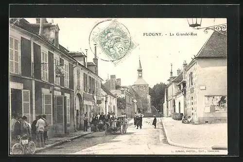 AK Flogny, La Grande-Rue