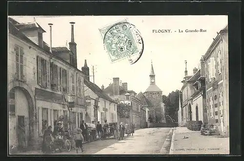 AK Flogny, La Grande-Rue