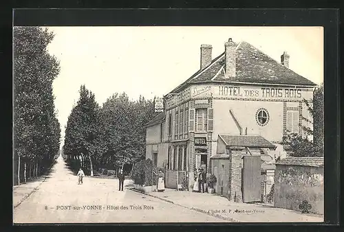 AK Pont-sur-Yonne, Hôtel des Trois Rois