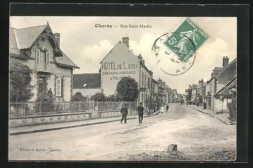 AK Charny, Rue Saint-Martin, Hotel de L` Ecu
