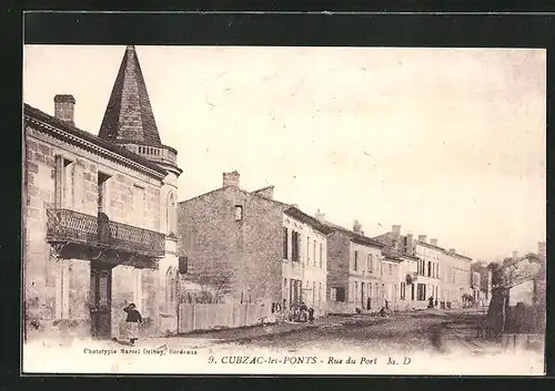 AK Cubzac-les-Ponts, Rue du Port
