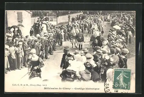 AK Cluny, Millenaire, Cortege historique