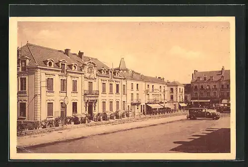 AK Montceau-les-Mines, Place de la Gare, Hotel de la Bourgogne