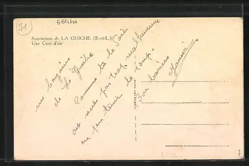 AK La Guiche, Sanatorium, Une Cure d`air