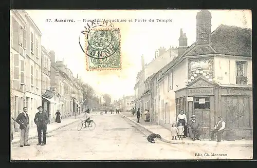 AK Auxerre, Rue de l`Arquebuse et porte du Temple