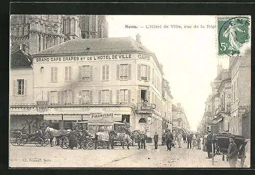 AK Sens, L`Hotel de Ville, rue de la Republique