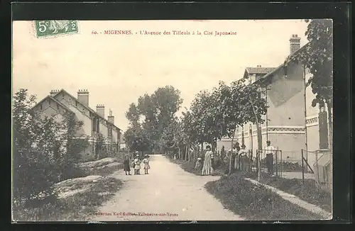 AK Migennes, L`Avenue des Tilleuls à la Cité Japonaise