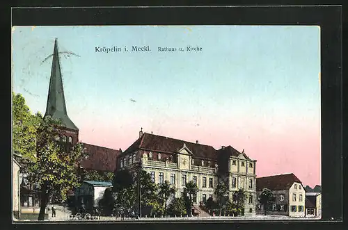 AK Kröpelin i. Meckl., Rathaus und Kirche