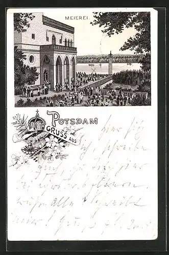 Lithographie Potsdam, Blick auf die Meierei